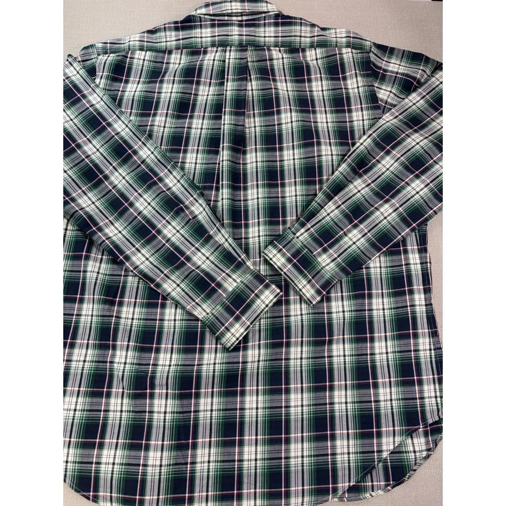 Vintage Polo Ralph Lauren Men's Plaid Classic Fit Button Up Dress Shirt Size L
